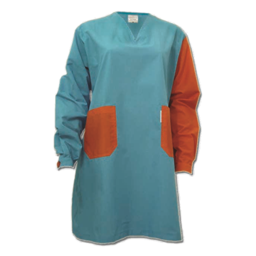 Bata educadora, vestir pela cabeça, m/comprida c/acessório reversível.